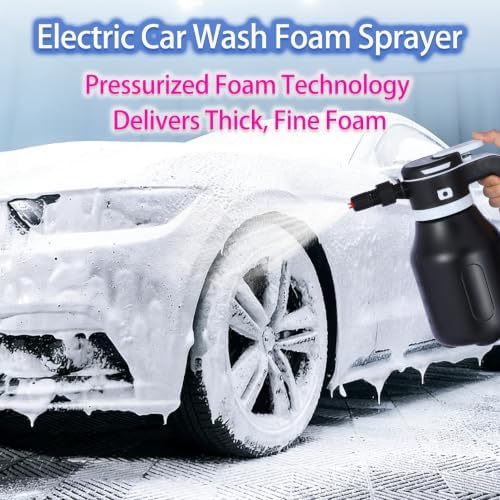 Electric Foam Sprayer for Car Wash, 2L Rechargeable Battery-Powered Foam Cannon with 3500mAh Large Capacity Battery & Battery Level Display, Type-C Charging with English Manual - Image 2