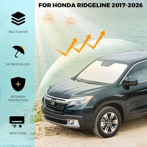Foldable Front Windshield Sunshade fit for Honda Ridgeline 2017-2026 - Image 2