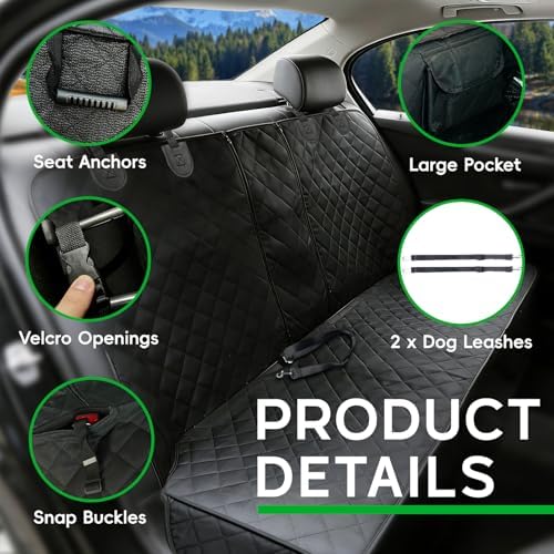Back Seat Cover for Chevy Equinox/Trax/Trailblazer/Malibu/Cruze/Impala | For Chevrolet Equinox EV Dog Rear Cover Car Accessories 2000-2025 2026, Waterproof Non-Slip Backing Pet Bench Backseat Covers - Image 3
