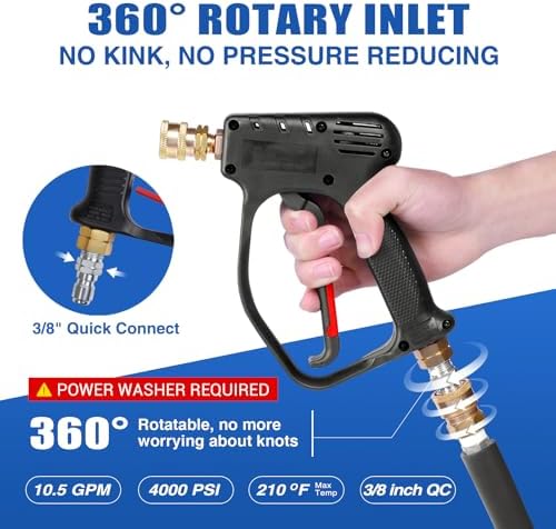 MEKOH Short Pressure Washer Gun 4000PSI, Stubby Pressure Washer Gun 10.5GPM - Image 3