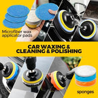 Holikme 22Pack Drill Brush Attachments Set, Scrub Pads & Sponge, Buffing Pads, Power Scrubber Brush, Car Polishing Pad Kit,Wax Applicator Pad,Car Cleaning Kit,Cleaning Supplies,Masonry Brushes,White - Image 4