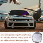 Front Windshield Sun Shade Fit for Dodge Charger Challenger Durango Journey Universal Fit to All Dodge Cars Foldable Sun Visor Protector Custom Fit Dodge Window Sunhade (Black Purple) - Image 7