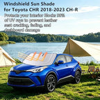 Windshield Sun Shade for Toyota CHR 2018-2023 CH-R Sunshade 240T Reflective Fabric Double-Layer Design Window Cover Sun Visor Foldable Sunscreen Blocks UV Rays Keep Your Car Cooler - Image 2