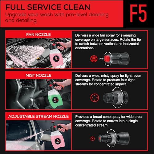 Suds Lab F5 Foam Master, Triple-Action Pump Sprayer, 3 Nozzles, 70 oz. - Image 2