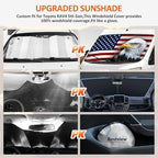 Bestview American Eagle Flag Windshield Sun Shade for 2014-2025 Dodge Ram ProMaster: Windshield Cover Sunshade for Cargo Van Accessories, Foldable Front Window Sunshade Sun Visor Protector - Image 4