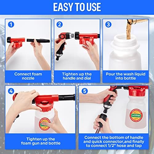 Car Wash Foam Gun/Hose Sprayer, 16 IN 1 Foam Cannon for Car/Garden Cleaning - Image 6