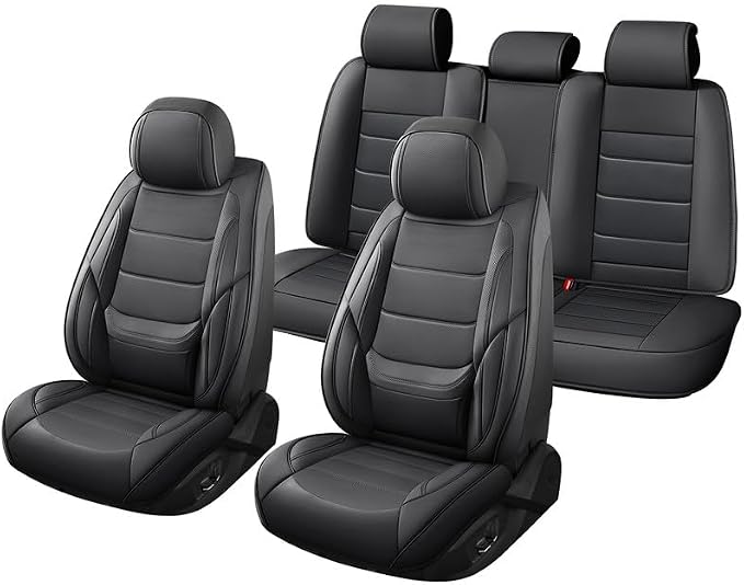 Car Seat Covers Full Set Custom Fit For Toyota Tacoma 2001-2026, Black | Lumbar Support, Premium Faux Leather, Breathable, Anti-Slip, Airbag Compatible, Waterproof, Car Seat Protectors, 2 Row-5Seat - Image 8