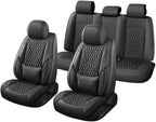Car Seat Covers Full Set Custom Fit For Lexus ES350 2007-2026, Black | Lumbar Support, Premium Faux Leather, Breathable, Anti-Slip, Airbag Compatible, Waterproof, Car Seat Protectors, 2 Row-5Seat - Image 7