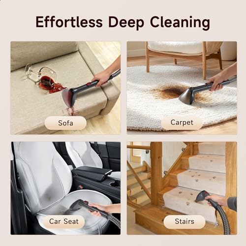 WURESE 17KPa Portable Carpet Cleaner Machine, Spot Shampooer for Couch Sofa - Image 5