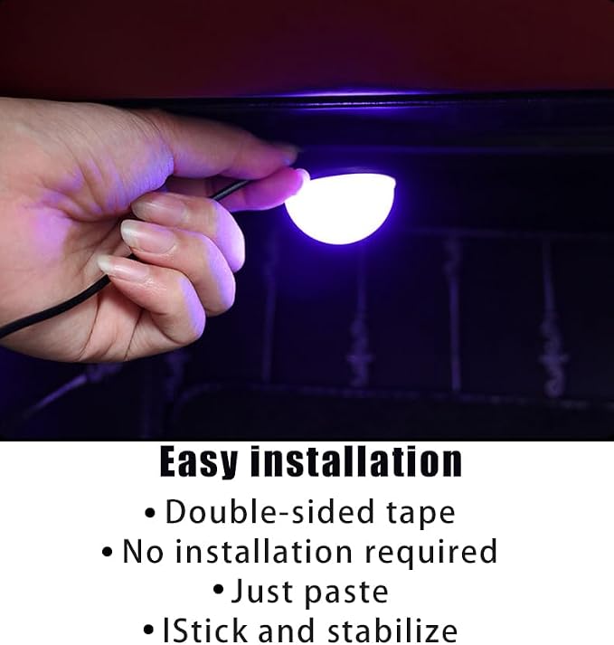 4 in 1 Car Interior LED Ambient Light Kit, Blue | 5 Volt USB power, adhesive install, front and rear cables, fits most cars, SUVs, and trucks, car interior accessories - Image 3