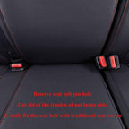 EKR Car Seat Covers for Subaru Forester 2026(NO Base),Full Set | Custom Fit for Subaru Forester 2026 Premium/Sport/Wilderness/Limited/Touring(NO Base)Faux Leather(Black with Red Trim) - Image 5