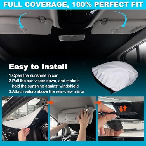 Foldable Front Windshield Sunshade fit for Honda Pilot 2016-2025 2026 - Image 4