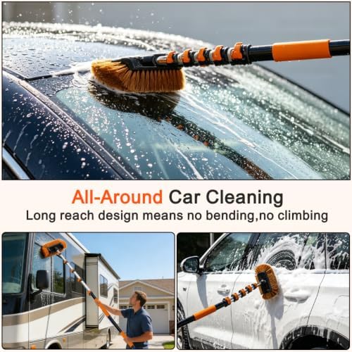 18FT Reach 6-in-1 Car Wash Brush Kit with Telescopic Pole for RV - Image 4