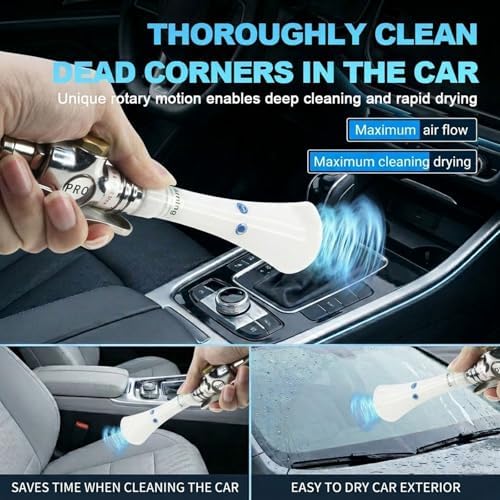 Mini Tornado Car Cleaning Gun, High Pressure Vortex Air Blaster for Interior Detailing, Compact Metal Blow Gun with Trumpet Head, Quickly Blasts Dirt, Works with Air Compressor Tool Kit - Image 2