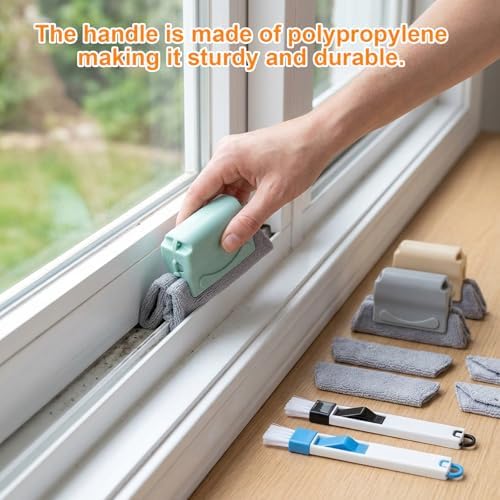 8-Piece Set with 3 Brushes and 2 Scrapers, Window Track Cleaner, Window Track Cleaning Tools for Window Sill Cleaning,Plastic Material Design for Home Maintenance - Image 6
