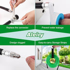 Sewer Jetter Kit for Pressure Washer,Water Jet Drain Cleaning Hose with Corner Rotating Button Spring Nose 1/4" NPT Sewer Cleaning Tool High-Pressure Nozzles,5800 PSI 200 FT - Image 6
