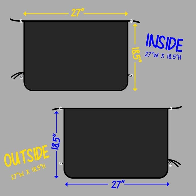 Car Side Window Sun Shade - Universal Reversible Magnetic Curtain for Baby and Kids with Sun Protection Block Damage from Direct Bright Sunlight, and Heat - 1 Piece of Solid Black - Image 5
