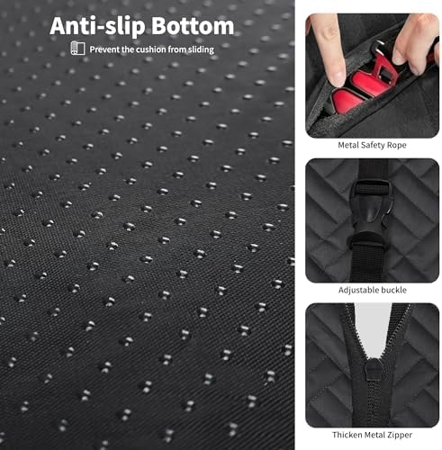 Hard Bottom Dog Seat Cover 400LBS Back Seat Extender for Large Dogs | Waterproof Polyester, Anti-Slip Surface, 3 Removable Hard Plates, Side Storage Pockets, 4-Mode Convertible, Trucks, SUVs - Image 6