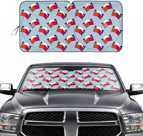 Motor Trend America 250 Windshield Sun Shade for Car Windshield Pop Up Sunshade 3D Stars Patriotic Car Sunshade UV Protection Heat Blocker Foldable Windshield Cover Truck SUV 4th of July Memorial Day by MotorTrend