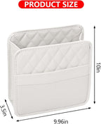 Mandark PU Leather Car Seat Back Organizer, Gray | Three-pocket layout with clear panel, elastic strap installation, fits most cars, SUVs, and trucks, car interior accessories - Image 2
