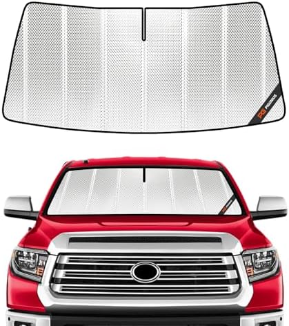 Pigenius Windshield Sun Shade for Toyota Tundra 2014-2021. Full Coverage Rearview Mirror Shade for Ultimate Protection by Pigenius