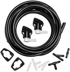 Front Windshield Washer Nozzles Kit for 2011-2023 Jeep Grand Cherokee WK2 WL Replaces 68260443AA, 55372143AB Wiper Spray Washer Jet with 3M Fluid Hose & 6 Connectors by YIENAKFUNAutoPart