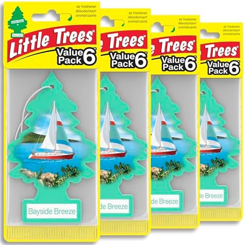 LITTLE TREES Car Air Freshener | Hanging Tree Provides Long Lasting Scent for Auto and Home | 24 Air Fresheners |Bayside Breeze by LITTLETREES