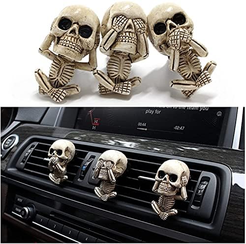 Skull Decor Car Air Freshener Vent Clips Goth Halloween Decorations Gifts by Idefair