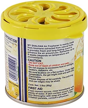 My Shaldan Japanese Room/Car Limonene Gel Natural Air Freshener Cans, Lemon Scent, 80g - Image 6