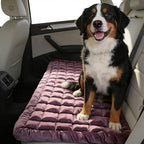 Dog Car Seat Cover for Back Seat, Purple Flannel Pet Bed Mat, Non-Slip Waterproof Bottom, Washable Dog Bed & Seat Protector for Cars SUVs Trucks, Fits Backseat Extenders, 59.1 x 23 Inches by ZHAOGIEBOND