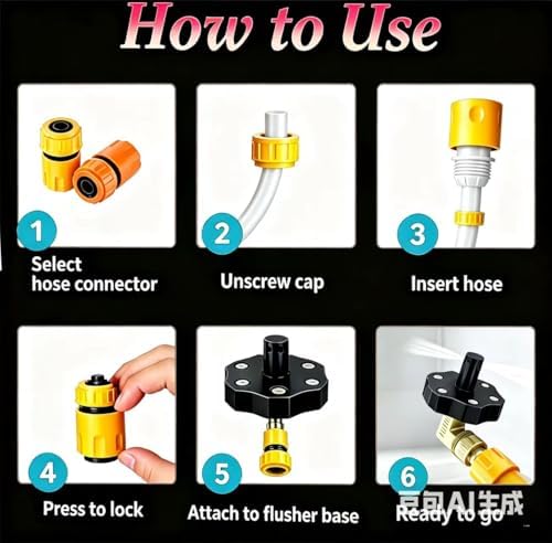 Magnetic Chassis Flusher Kit, Truck Frame Flusher for Undercarriage Cleaning, Car Chassis Washer Flusher Tool for Garden Hose。 - Image 6