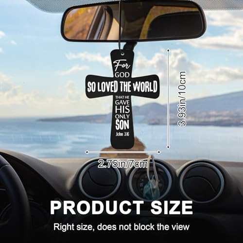 Fumete 24 Pcs Christian Gifts for Men Black Cross Car Air Fresheners Bulk - Image 2