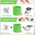 PWACCS Pressure Washer Hose 100FT 3/8", Steel Wire Braided Power Wash Hose - Image 6