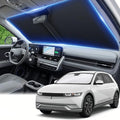 Windshield Sun Shade for Hyundai Ioniq 5 2020-2024 2025 2026 -Front Window Shade Custom Fit Ioniq 5 Accessories Sun Visor Foldable Shade Blocks UV Rays Summer Must Have Car Accessories by AuyNeas