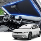 Windshield Sun Shade for Hyundai Ioniq 5 2020-2024 2025 2026 -Front Window Shade Custom Fit Ioniq 5 Accessories Sun Visor Foldable Shade Blocks UV Rays Summer Must Have Car Accessories by AuyNeas