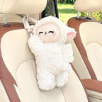 Plush Puppy Car Tissue Box Holder – Cute Crawling Dog Design, Hanging or Dashboard Use, Soft Style Organizer for Vehicle Interior (White Dog) - Image 9