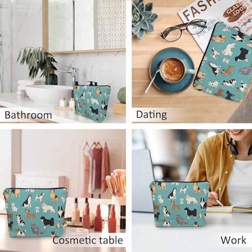 Dogs Cosmetic Bags For Women, Pet Puppy Dachshund Pug Dogs Cute Roomy Makeup Bag Toiletry Bag Accessories Organizer Storage Bags Makeup Pouch For Travel Business Gym Camping Bathroom - Image 6