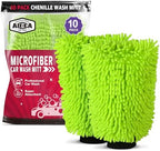 AIDEA Car Wash Mitt Microfiber, 10PK, Car Wash Brush, Green, 7.12''X10.14'' by AIDEAHOME