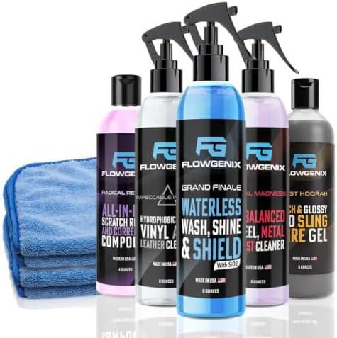 Grand Slam 5-Pack - Waterless Car Wash Detailing Spray, Car Kit by Flowgenix