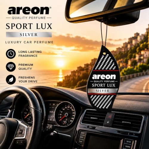 AREON Sport Lux SILVER Paper Hanging Car Air Freshener - Pack of 12 - Image 2