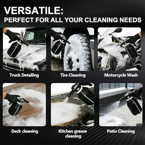 Electric Foam Sprayer 2L Cordless Rechargeable Car Wash Cannon Black - Image 6