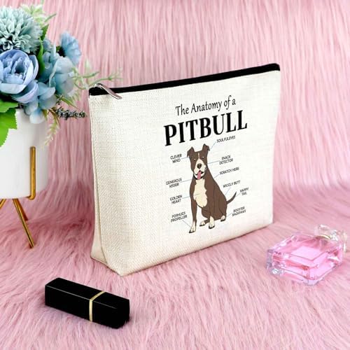 Pitbull Dog Gifts for Women Makeup Bag Pitbull Dog Lovers Gift Cosmetic Bag Pitbull Themed Gifts Pitbull Owner Gift Pet Dog Gift Pitbull Mom Gift Birthday Christmas Gifts for Her Travel Toiletry Bag - Image 6