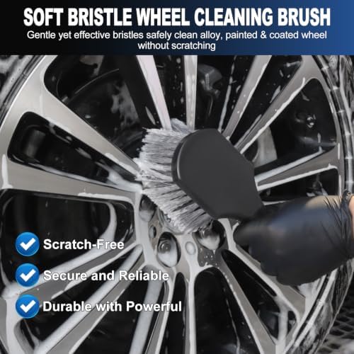 Wheel &Tire Brush, 6PCS Car Wheel Cleaner Brush Set, Detailing Brush Set | Wheel Brushes for Cleaning Wheels, Rim Brush for Car Body Exterior Surface, Carpet, Truck, SUV, RV, Motorcycle - Image 4
