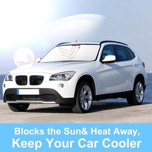 TINGLU Sun Shade for BMW X1 E84 2011-2015 Accessories Windshield Sun Shade Window Shade UV Rays Protection Sun Visor Cover with Steering Wheel Sunshade Storage Bag - Image 5