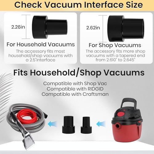 【Upgrade Hard Bristle Brush】Better Extractor Hose Kit for Shop Vac, with 10FT Hoses and 25 FTWater Pipes, Thick transparent shell, Turns Vacuum Cleaner into Carpet Cleaning Machine,2-Year Warranty - Image 2