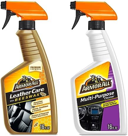 Armor All Car Leather Cleaner Spray, 16 Oz + Multi Purpose Cleaner, Car Cleaner Spray for All Auto Surfaces 16 Fl Oz by ArmorAll