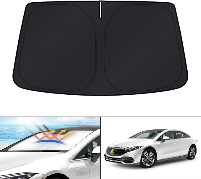 KUST Windshield Sun Shade for Mercedes-Benz EQS Accessories 2022-2024 2025 Sunshade Window Sun Visor Protector Foldable Blocks UV Rays Keep Your Car Cooler by KUST