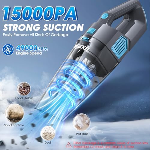 Gxzsk Handheld Vacuum Cordless, 15000PA Hand Held Car Vacuum Cleaner - Image 2