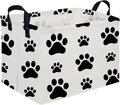 Rectangular Dog Basket,Nursery Hamper,Collapsible canvas kids toy storage box,Kids room storage basket,Gift Basket(Dogs) by FXOCSHE