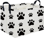 Rectangular Dog Basket,Nursery Hamper,Collapsible canvas kids toy storage box,Kids room storage basket,Gift Basket(Dogs) by FXOCSHE
